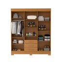 Ver imagem 4 de Guarda-Roupa Casal 6 Portas 3 Gavetas Capelinha com Espelho 100% MDF 179cm Nerina Espresso Móveis Marrom/Cinamomo