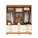 Ver imagem 4 de Guarda-Roupa Casal 6 Portas 9 Gavetas Capelinha com Espelho 100% MDF 179cm Nerina Espresso Móveis Off White/Cinamomo