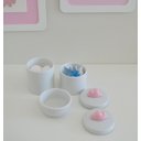 Ver imagem 2 de Kit Higiene Porcelana Bebê + Potes + Molhadeira - Nuvem Rosa