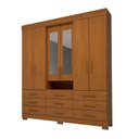 Ver imagem 3 de Guarda-Roupa Casal 6 Portas 9 Gavetas Capelinha com Espelho 100% MDF 179cm Nerina Espresso Móveis Marrom/Cinamomo