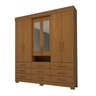 Guarda-roupa Casal 178,80cm 6 Portas 9 Gavetas Capelinha com Espelho 100% Mdf Débora  - 2