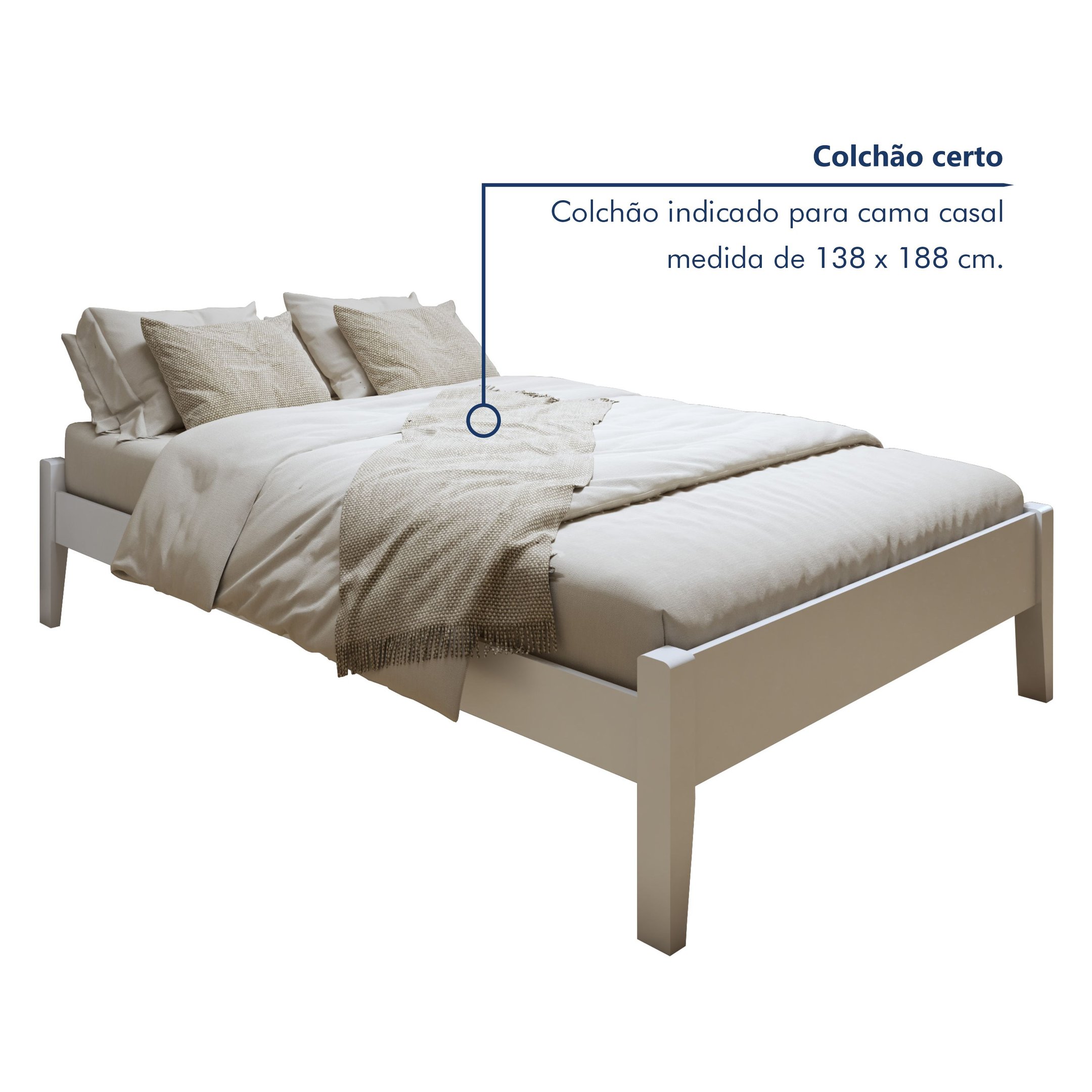 Cama Casal 140cm Turca Slim em Madeira Maciça - 3