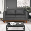Ver imagem 2 de Kit Sofá 3 Lugares e 2 Poltronas Europa 180 cm Estilo Conforto e Elegância Linho Cinza Escuro