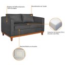 Ver imagem 6 de Kit Sofá 3 Lugares e 2 Poltronas Europa 180 cm Estilo Conforto e Elegância Linho Cinza Escuro