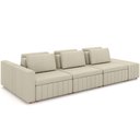 Ver imagem 1 de Sofá Ilha com Puff para Sala Living 365cm Amber M03 Linho Cru - Lyam Decor