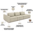 Ver imagem 4 de Sofá Ilha com Puff para Sala Living 365cm Amber M03 Linho Cru - Lyam Decor