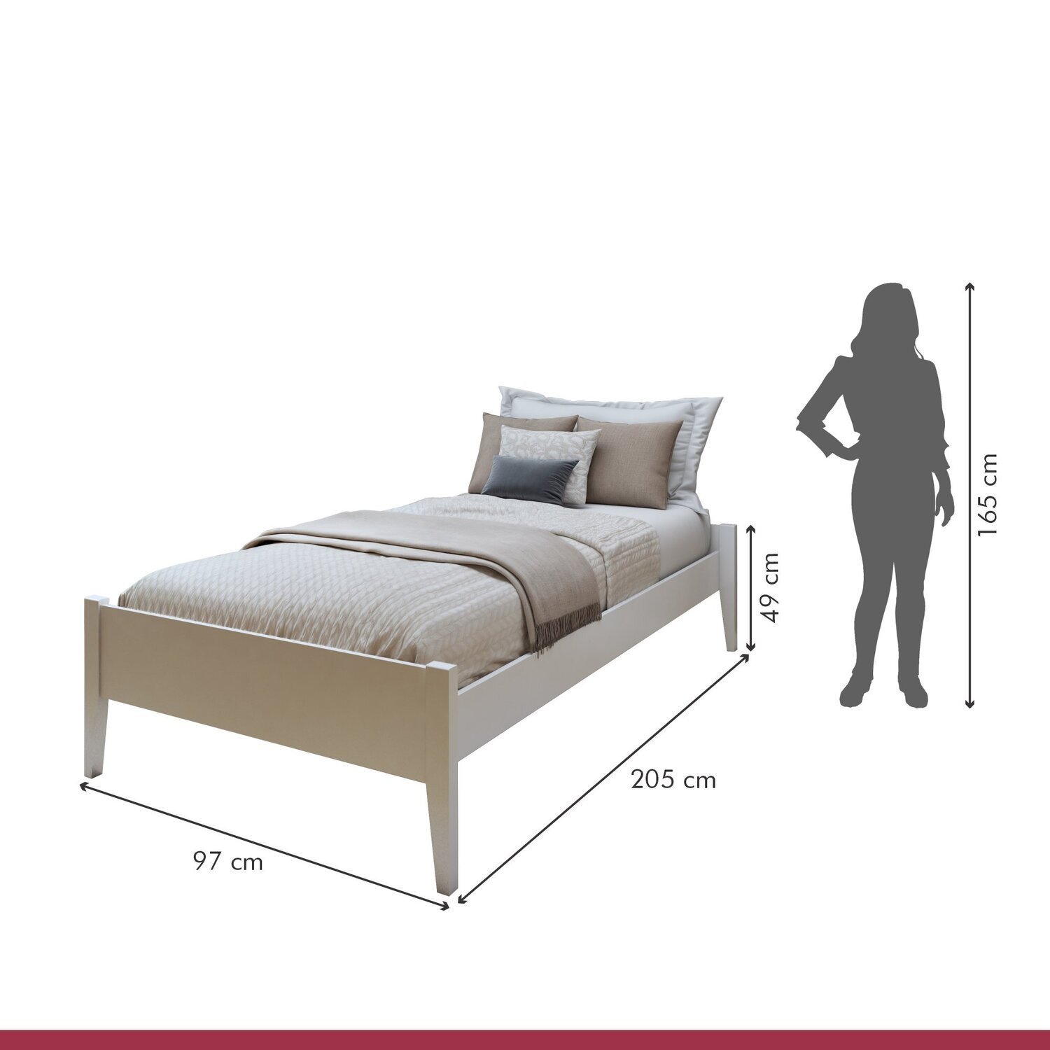 Cama Solteiro 90cm Turca Slim em Madeira Maciça - 3