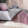 Kit Coberdrom Canelado Dupla Face Denver King 03pçs - Manta Microfibra Canelada Rosê - 2