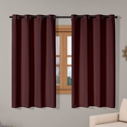 Cortina Isa Varão Tecido Oxford 2,80m x 1,60m p/ Janela Sala Quarto - Tabaco