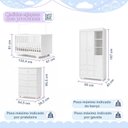 Ver imagem 3 de Quarto de Bebê Completo com Cômoda Berço e Guarda Roupa 100% MDF Encanto