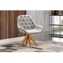 Ver imagem 1 de Poltrona Giratória de Madeira Cadeira Decorativa Sala, Escritório, Recepção Lua