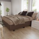 Ver imagem 2 de Base Box para Cama Casal Queen 158x198cm Bipartido Liz S05 Sintético Marrom - Mpozenato