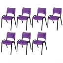 Ver imagem 1 de Cadeira Iso Base Preto Igreja, Escola, Escritório - Violeta Kit 7 Peças