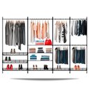 Ver imagem 1 de Guarda Roupa Closet Aramado Aberto Armário Modulado Roupeiro 3,10m - Preto