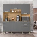 Ver imagem 3 de Armário de Cozinha Kit 6 Portas Ferrara Kits Paraná Cor:freijó Gris