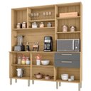 Ver imagem 2 de Armário de Cozinha Kit 6 Portas Ferrara Kits Paraná Cor:freijó Gris