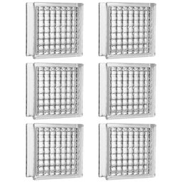 Kit 6 Tijolos Bloco de Vidro Crystal 19x19x8 Tradestar - 1