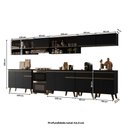 Ver imagem 7 de Cozinha Completa Atlanta 17 Portas 4 Gavetas MDF 390cm Preto Touch Carraro