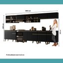 Ver imagem 3 de Cozinha Completa Atlanta 17 Portas 4 Gavetas MDF 390cm Preto Touch Carraro