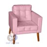 Sofá/poltrona/cadeira Decorativa Glamour Dubai com Pés em Madeira Rosê - 5