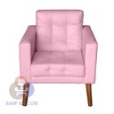 Ver imagem 2 de Sofá/poltrona/cadeira Decorativa Glamour Dubai com Pés em Madeira Rosê