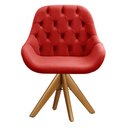 Ver imagem 4 de Poltrona Giratória de Madeira Cadeira Decorativa Sala, Escritório, Recepção Lua Vermelho
