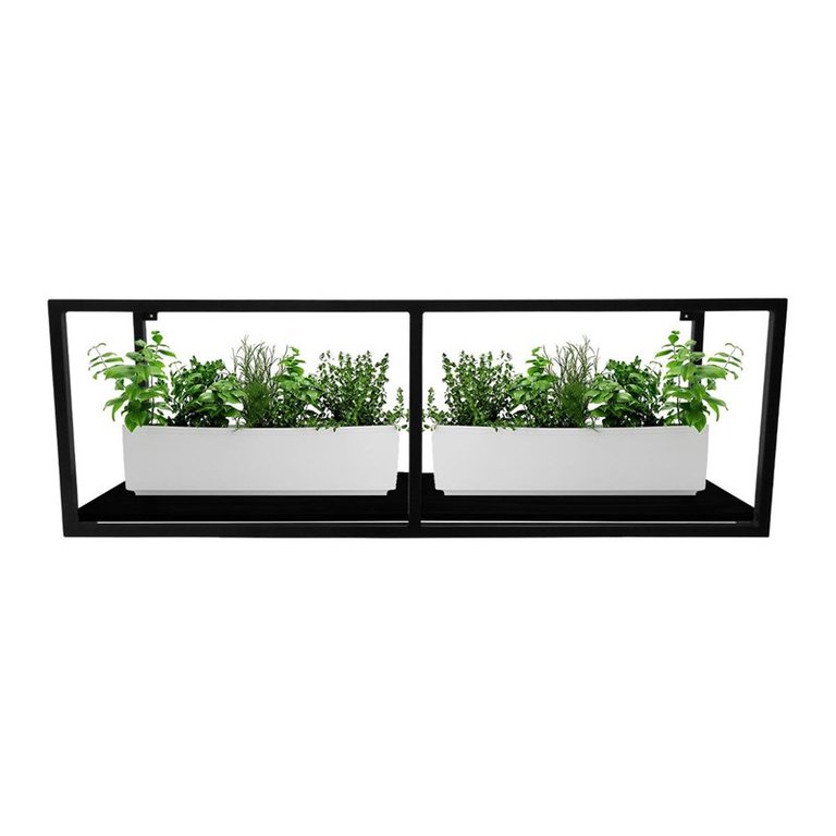 Nicho Decorativo de Parede em Metalon com Prateleira em MDF 120cm Preto