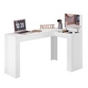 Ver imagem 3 de Escrivaninha Penteadeira Camarim de Canto com Espelho Jade Branco Fosco Liso - Mabe Magazine