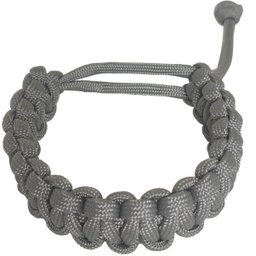 Pulseira Paracord 550lb Bracelete Tático 2,5m Corda de Sobrevivência Cinza - 1