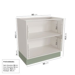 Cozinha Modulada 3 Peças 3 Balcões sem Tampo Arizona Cabecasa Madeiramadeira - 7