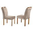 Ver imagem 3 de Conjunto Sala De Jantar Natalle Mesa Redonda 100 Cm E 4 Cadeiras Moveis Mix Mel/off White/ Bege