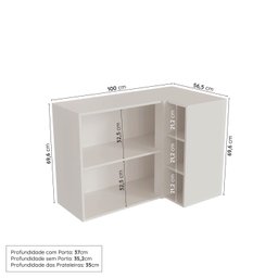 Cozinha Modulada 8 Peças 5 Balcões 2 Aéreos 1 Aéreo Alto com Tampo Arizona Cabecasa Madeiramadeira - 10