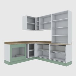 Cozinha Modulada 8 Peças 5 Balcões 2 Aéreos 1 Aéreo Alto com Tampo Arizona Cabecasa Madeiramadeira - 2