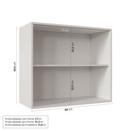 Cozinha Modulada 8 Peças 5 Balcões 2 Aéreos 1 Aéreo Alto com Tampo Arizona Cabecasa Madeiramadeira - 11