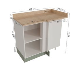 Cozinha Modulada 8 Peças 5 Balcões 2 Aéreos 1 Aéreo Alto com Tampo Arizona Cabecasa Madeiramadeira - 7