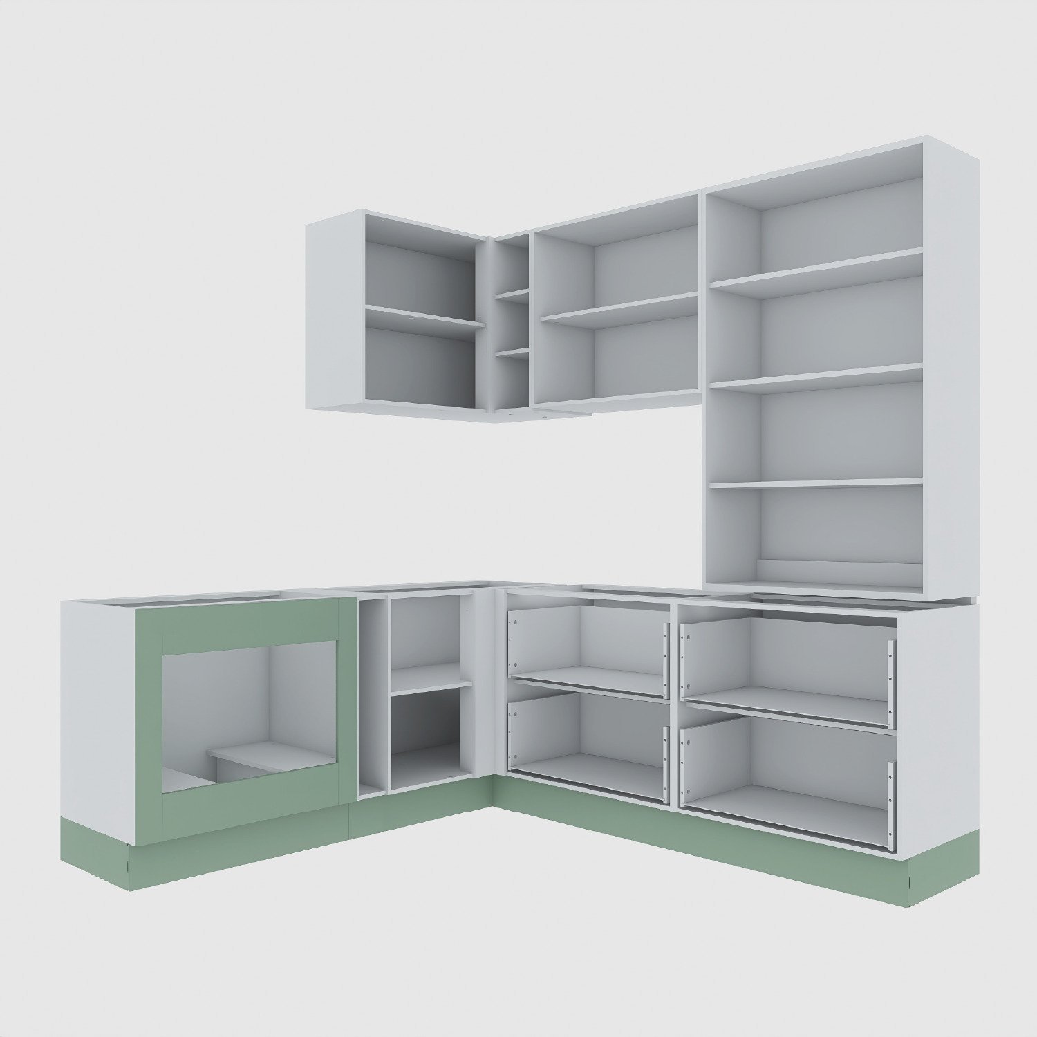 Cozinha Modulada 8 Peças 5 Balcões 2 Aéreos 1 Aéreo Alto sem Tampo Arizona Cabecasa Madeiramadeira - 2