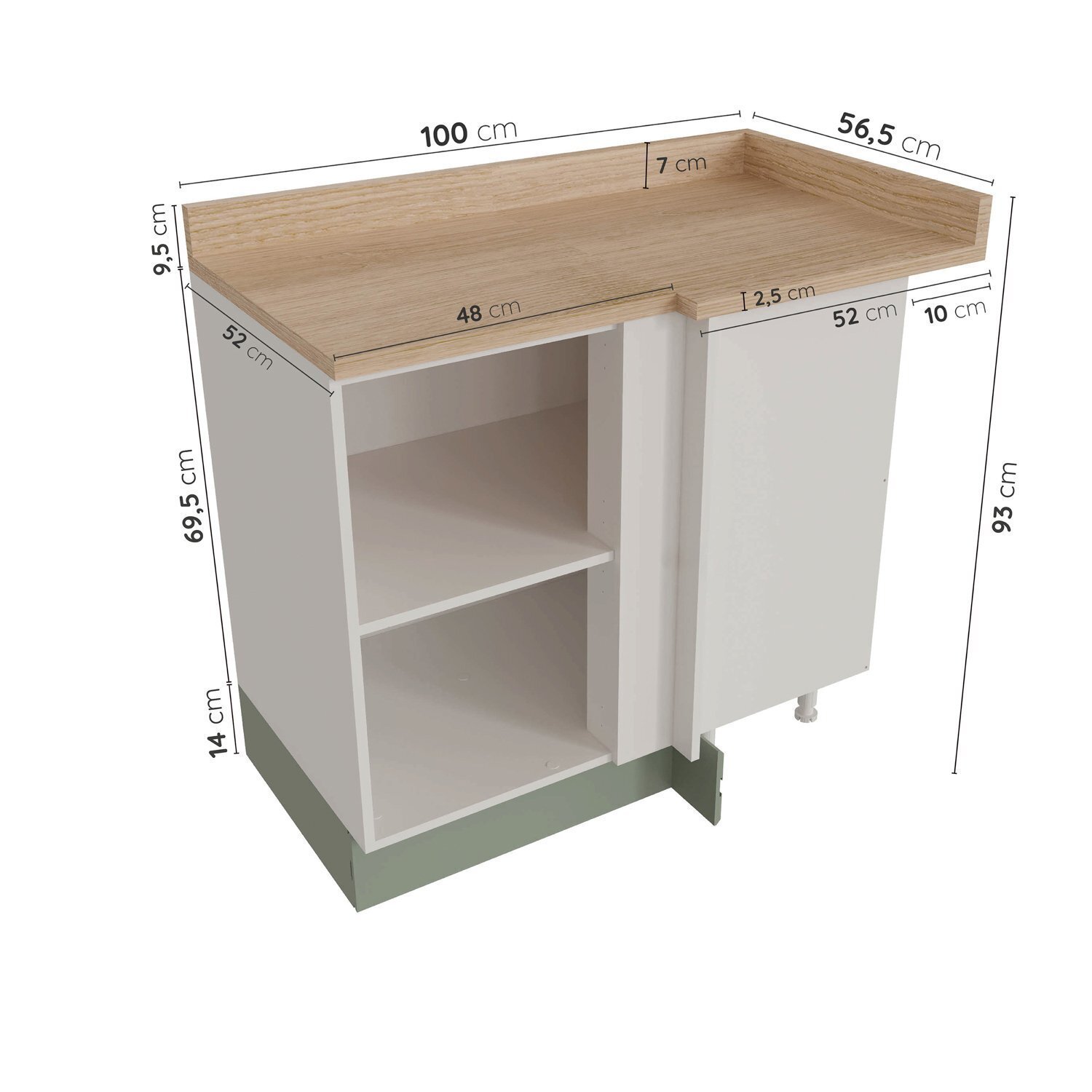 Cozinha Modulada 5 Peças 4 Balcões 1 Aéreo com Tampo Arizona Cabecasa Madeiramadeira - 8