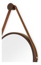 Ver imagem 2 de Espelho Redondo Adnet 40cm Suspenso Moderno Luxo - Marrom Alça Caramelo