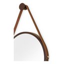 Ver imagem 2 de Espelho Redondo Adnet 40cm Suspenso Moderno Luxo - Marrom Alça Caramelo