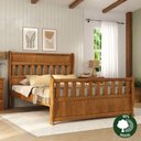 Ver imagem 1 de Cama Nathalia 1,60 Madeira Maciça Marrom/Mogno Mel
