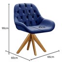 Ver imagem 3 de Poltrona Giratória de Madeira Cadeira Decorativa Sala, Escritório, Recepção Lua