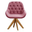 Ver imagem 4 de Poltrona Giratória de Madeira Cadeira Decorativa Sala, Escritório, Recepção Lua Rosa