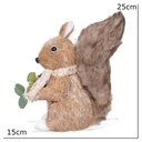 Ver imagem 5 de Esquilo Decorativo Natal em Pe Palha Bege Champanhe 25x15cm