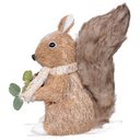 Ver imagem 3 de Esquilo Decorativo Natal em Pe Palha Bege Champanhe 25x15cm