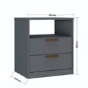 Ver imagem 3 de Mesa de Cabeceira Divino 2 Gavetas 100% Mdf