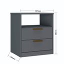 Ver imagem 3 de Mesa de Cabeceira Divino 2 Gavetas 100% MDF