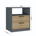 Ver imagem 3 de Mesa de Cabeceira Divino 2 Gavetas 100% MDF Cinza