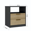 Ver imagem 3 de Mesa de Cabeceira Divino 2 Gavetas 100% Mdf