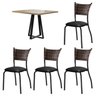 Conjunto Sala de Jantar Mesa Tampo Mdf 90x90cm com 4 Cadeiras - 1