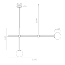 Ver imagem 4 de Luminária Pendente Thin Dourado Polido 2 Globo Vidro Spotline